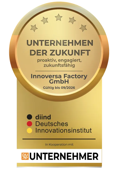 Siegel Unternehmen der Zukunft für die Innoversa Factory GmbH